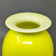 Vintage Yellow Murano Glass Vase By