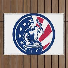 American Farrier Usa Flag Icon Outdoor