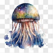 Colorful Jellyfish Watercolor Painting