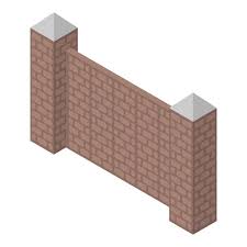 Old Brick Fence Icon Isometric Of Old