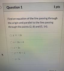 Equation Of The Line Passing Chegg