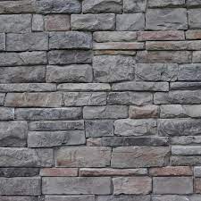 M Rock Easy Stack 1 5 In To 4 In X 5 In To 9 In Highland Mortared On Concreted Ledge Stone Flat 8 Sq Ft Per Box Gray Base With Black Gray