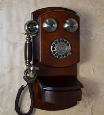 Antique Wood Telephone Wall Mounted