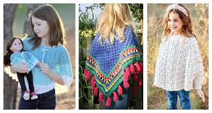 Crochet Kids Capes Poncho Free