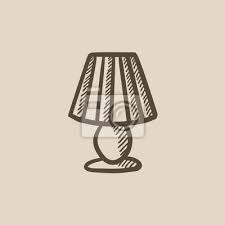 Table Lamp Sketch Icon Wall Stickers