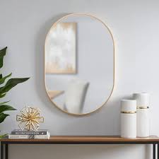 Modern Oval Gold Framed Mirror