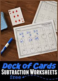 Deck Of Cards Subtraction Worksheets