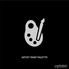 White Artist Paint Palette Vector Icon