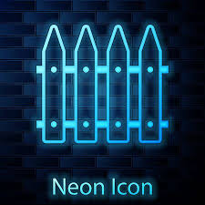 Glowing Neon Garden Fence Wooden Icon
