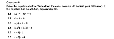 Solved Solve The Equations Below Write