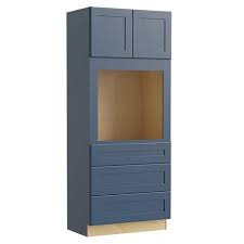 Luxxe Cabinetry Nevada 33 In W X 84 In H X 24 In D Mythic Blue Painted Single Or Double Oven Base Fully Assembled Cabinet Recessed Panel Shaker Door
