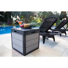 Keter Denali 30 Gallon Resin Deck Box For Patio Furniture Pool Access