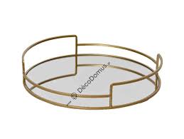 Decoration Gold Tray With Mirror Big