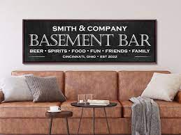 Personalized Basement Bar Sign Custom