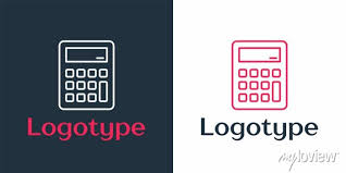 Logotype Line Calculator Icon Isolated