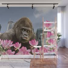 King Kong With Lotus Flowers Wall Mural