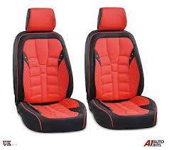 Red Diamond Fabric Pu Leather Seat