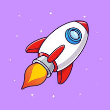 Rocket Flying In Space Cartoon Vector