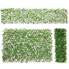 Costway 3pc Artificial Leaf Faux Ivy Privacy Fence Screen Expandable Retractable