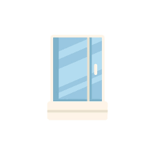 Glass Shower Cabin Icon Flat Vector