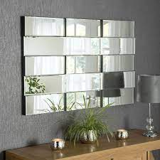 Large Multi Facet Frameless Wall Mirror