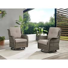 Gray Wicker Outdoor Rocking Chair