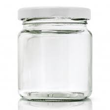 Glass Jar W White Metal Lid 16oz
