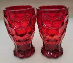 Glass Red Juice Glasses For