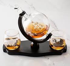 Verolux Whiskey Globe Decanter Set With