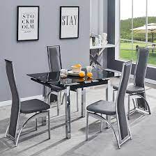 Paris Extending Glass Dining Table With