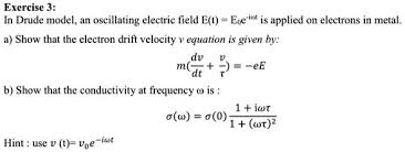 Equation For Electron Drift Velocity