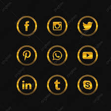 Social Media Gold Logo Png Transpa