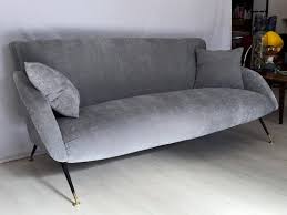 Mid Century Italian Sofa 3 Seat In Grey