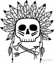 Vector Skull Chief Ilration Native