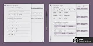 Balancing Chemical Equations Worksheet