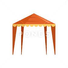 Outdoor House Tent Icon Flat Isolated
