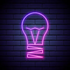 Neon Led Lamp Flat Icon Ilration Of