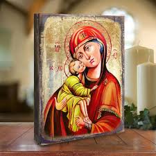 Virgin Mary Icon Reclaimed Wood Icon