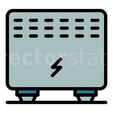 Electric Radiator Icon Outline Vector