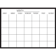 Clear Monthly Calendar Decal