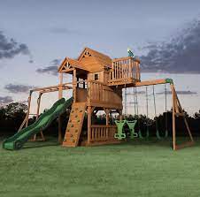 Large Swing Set Wooden Tree House