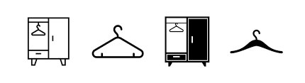 Wardrobe Icon Set Of 4 Design Element