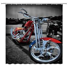 Motorcycle Shower Curtain Polyester