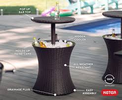Patio Outdoor Cooler Bar Table 30l