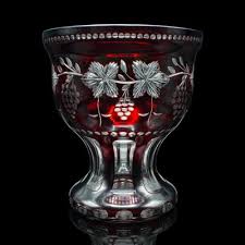 Antique Continental Ruby Glass Pedestal