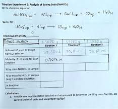 Solved Titration Experiment 3