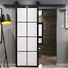 Iron Sliding Glass Barn Door