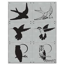 Stencil1 Birds Stencil 3 Pack