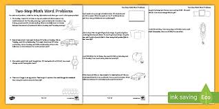 Two Step Word Problems Math Activity