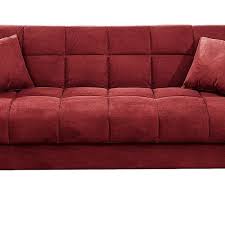 Microfiber Adjustable Sofa With 2 Pillows In Red